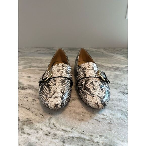 Talbots Snakeskin Buckle Loafers Flats Size 7 - Picture 2 of 9
